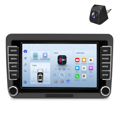 Immagine prodotto di Autoradio Android da 7'' con 64 GB per VW Golf 5, Polo, Passat B6, B7, Touran, Tiguan 5N, Polo 6R con CarPlay, Android Auto, navigatore e Bluetooth