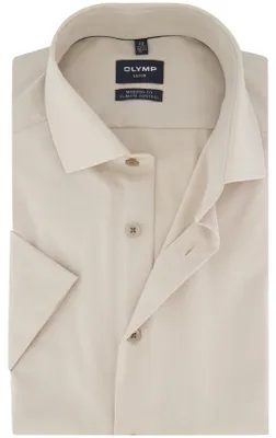 Produktbild von Hemd kurze Ärmel beige Olymp modern fit bügelfrei 100% Baumwolle