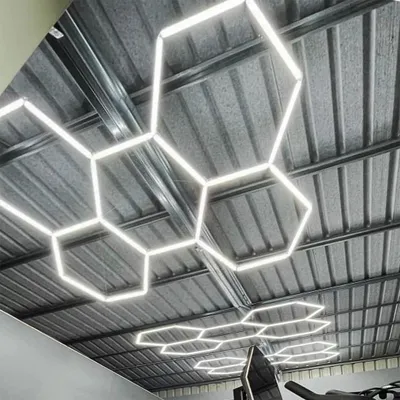 Zdjęcie produktu dla Lampa sufitowa LED HEXAGON 399W 6500K 37620lm aluminium czarno-biała wym:4x229x394cm IP20 IdeaLED