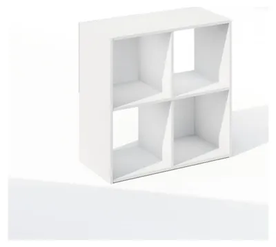 Image de Furinno Pelli, meuble de rangement cubique, étagère, 4 cubes, blanc