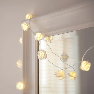 LED Rosen Lichterkette 30 warmweiße LEDs 2,9 m