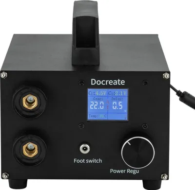 Produktbild von Akku-Punktschweißgerät - Batteriezellenschweißer - 1400 A - 4,6 cm LCD - EU-Stecker - 50 cm Schweißstift - Aluminiumlegierung - Für 18650-Zellen - Schwarz