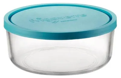 Glasbehälter-Set, 15 Stück, rund, 750 ml, aquagrün, luftdicht