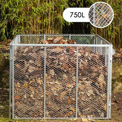 Produktbild von HomeBee® | 750L Metallkomposter verzinkt & pulverbeschichtet | Metall Komposter Garten für Rasenschnitt & Biomüll | Gartenkomposter mit Stecksystem
