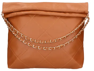 Produktbild von Violante Damen-Schultertasche aus echtem Leder mit Steppung, Italy Light Taupe UNICA 28x16x8 cm