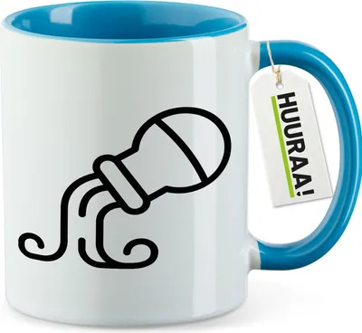Produktbild von Huuraa Kaffeetasse Wassermann Sternzeichen Symbol 330ml Blau Keramik Kaffeebecher Geschenkidee