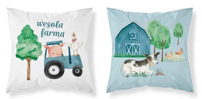 Produktbild von Kissenbezug, Kinderkissenbezug 100% Baumwolle 40x40cm Happy Farm, Tiere 0004b