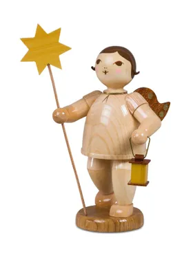 Produktbild von Holzfigur Engel mit Stern und Krone Höhe 22cm NEU
