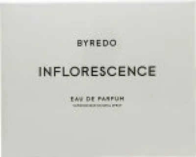 The image shows the front of a product box for Byredo Inflorescence Eau de Parfum.