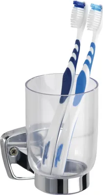Produktbild von WENKO Zahnputz Becher Basic Zahnbürsten Pasta Becher Halterung Bad Zähne putzen