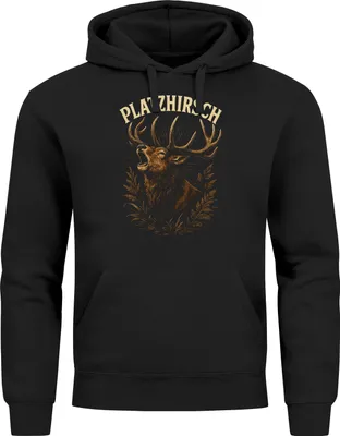 Produktbild von Hoodie Herren für das  Platzhirsch Ersatz Tracht Pullover Volksfest Bierfest Outfit Spruch Lustig Moonworks®