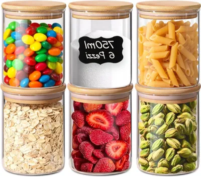 Immagine prodotto di Contenitori in vetro per alimenti - Barattoli con coperchio - Per conservare gli alimenti - Chiusura ermetica - Set da 6 pezzi da 750 ml - Trasparente