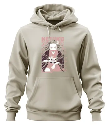 Imagen del producto de Sudadera con capucha uni, estilo anime "Demon Slayer: Kimetsu no Yaiba", ideal para regalo o cosplay, diseño de Nezuko, color natural, talla S