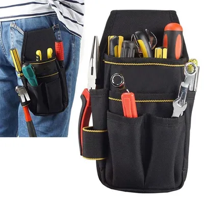 Produktbild von Verstellbare Werkzeugtasche, Elektriker Werkzeuggürteltasche mit 6 Taschen