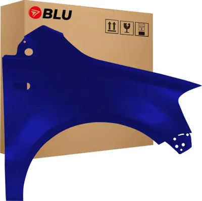 Immagine prodotto di BLU Parafango compatibile con VW Volkswagen Fox LL5M Destra Blau IndienBlau | 2005-2011 | Anteriore | Verniciato | Pronto per il montaggio | Acciaio