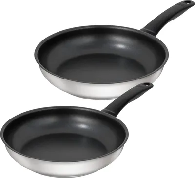 Pfannenset 24 und 28 cm, Edelstahl 18/10, Antihaftbeschichtung