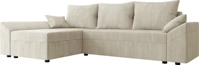 Produktbild von MIRJAN24 Ecksofa Dante L Cord, Eckcouch, Couch mit Bettkasten und Schlaffunktion, L-Form, Wohnzimmer (Farbe: Poso 100)