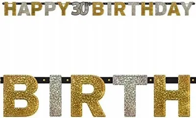 Produktbild von Banneraufschrift 30. Geburtstag Sparkling, 240x16cm, 1 Stk.
