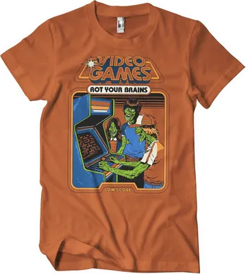 Produktbild von Video Games Rot Your Brains T-Shirt - Large - BurntOrange