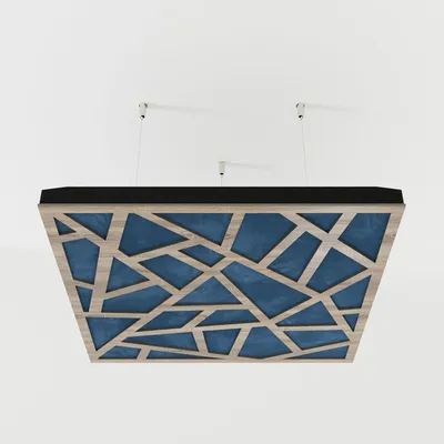 Produktbild von 4er-Set Akustik-Deckenpaneele SKYROSS Samt 50x50x5 cm, Sonoma/Blau