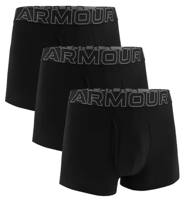Productafbeelding van Under Armour Charged Baumwolle heren boxershorts, 7,6 cm, 3-pack, zwart, effen