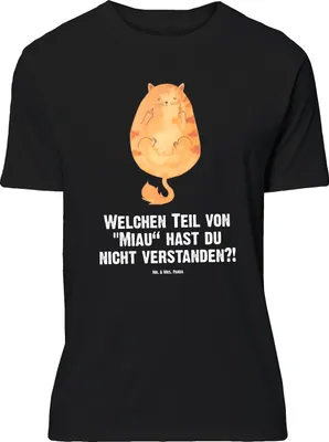 Produktbild von Mr. & Mrs. Panda Größe M T-Shirt Katze Mittelfinger - Schwarz - Geschenk, Cats, Cat, Herren, Katzen, Shirt, mit Spruch, Tshirt, Mietze, Kater