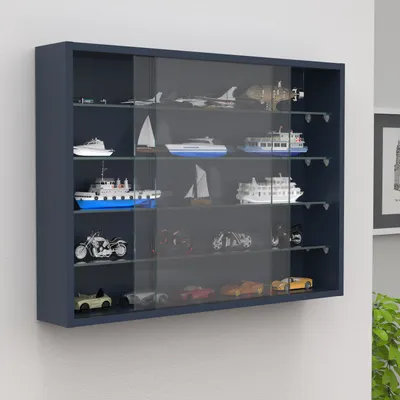Produktbild von VCM Glasvitrine hängend | Vitrine Glas mit ESG-Sicherheitsglas | Maße ca. H. 55 x B. 75 x T. 12 cm | Hängevitrine Glas | Modern und platzsparend | Glas Vitrinenschrank - Drivalo L