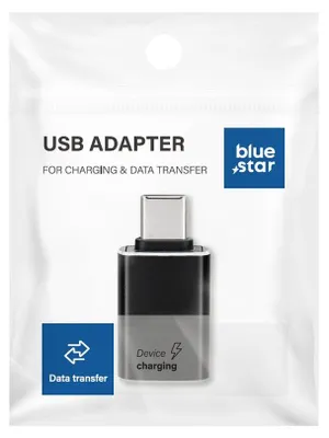 Produktbild von Blue Star, OTG USB-C Stecker auf USB 3.0 Buchse Adapter, Schwarz
