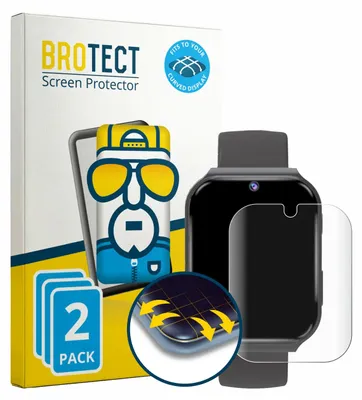 Produktbild von 2x BROTECT Fullscreen Schutzfolie für pmstuy Kids Smartwatch 1.83" Displayschutz Folie Fullcover Klar Transparent