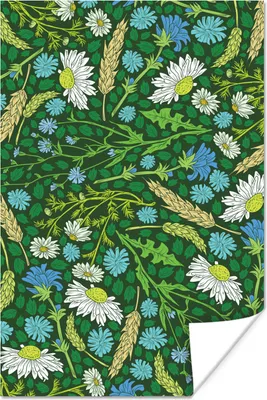 Produktbild von MuchoWow® Poster Karte - Blume - Grün 80x120 cm - Papierdruck