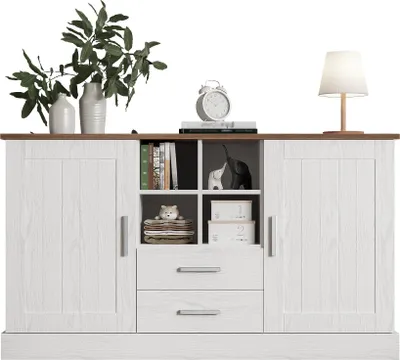 Produktbild von Sideboard 140/40/80 cm, Mehrzweckschrank mit Schubladen und Türen, Küchenschrank, Kommode, Aufbewahrungsschrank
