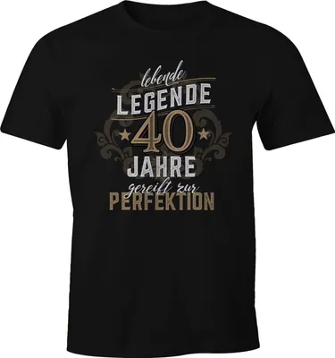 Produktbild von Herren Geschenk T-Shirt Geburtstag Lebende Legende 30-80 Jahre Moonworks® 40 schwarz XL