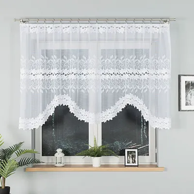 Image de Rideau décoratif arqué à tongs courtes BASTIA 120 blanc 250x120 cm MyBestHome