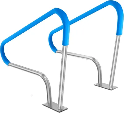 Zdjęcie produktu dla Poręcz basenowa 2 szt 90x122 cm stal nierdzewna z podstawą do basenu i SPA