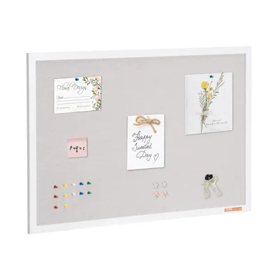 Zdjęcie produktu dla VEVOR 36 "x24" biała tablica korkowa z lnianą powierzchnią - stylowa ścienna tablica ogłoszeń do domu, szkoły, biura - elegancka i funkcjonalna tablica ogłoszeń