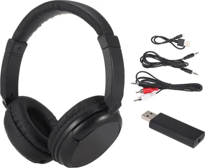 Produktbild von Bezdrátová sluchátka přes uši, sluchátka přes uši s vysílačem a sluchátky s kabelem RCA, podporuje FM rádio, vhodná pro TV, PC, mobilní telefon, MP3 přehrávač