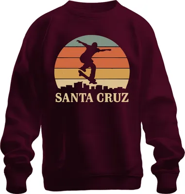 Immagine prodotto di Santa Cruz Skateboard Skater Retro Sonnenuntergang Vintage Strand Felpa Unisex Pullover, Borgogna, S