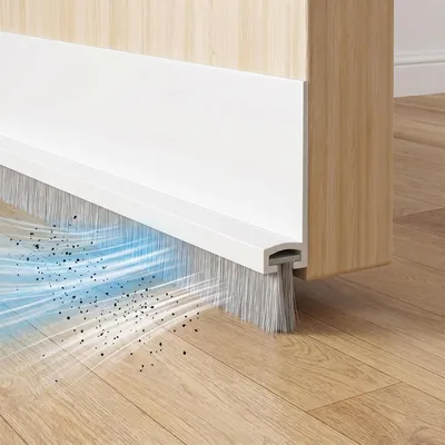 Obrázok produktu pre Dverové tesnenie 100 cm x 5 cm, biela, s kefou, pre interiérové dvere