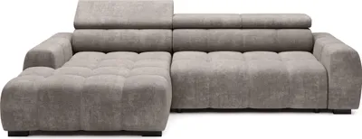 Obrázok produktu pre DomoHome Rohová sedačka BULL - Moderná štýlová rohová sedačka, Nastaviteľný sedák, Bez funkcie spania, Vysokokvalitná látka Eden, Ľavé usporiadanie, Rozmery: 285x168x97 cm, Farba: SVETLE ŠEDÁ