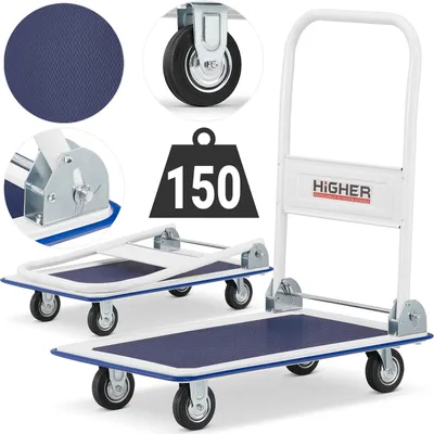 Zdjęcie produktu dla Wózek platformowy transportowy warsztatowy magazynowy HIGHER 150kg PH150