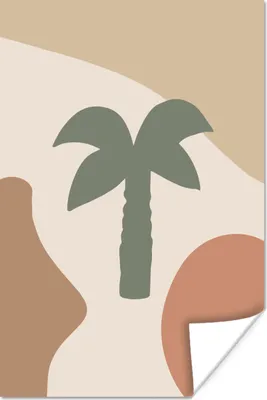 Produktbild von MuchoWow® Poster Palme - Pastell - Sommer 120x180 cm - Kunstposter