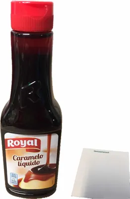 Produktbild von Royal Caramelo liquido "Flüssiger Karamelsirup" (400g Flasche) + usy Block