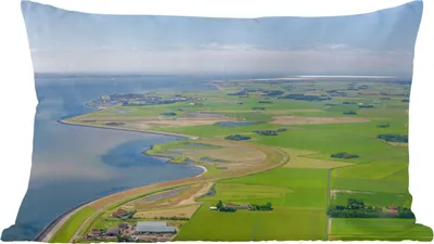 Produktbild von MuchoWow® Zierkissen Sofakissen Wohnzimmer Dekokissen 50x30 cm Texel - Meer - Gras - Wohnzimmerdekoration - Polster mit Photo