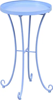 Obrázok produktu pre BELIANI Skladací stôl svetlomodrý kovový okrúhly 40 cm vonkajší vintage štýl záhradná terasa