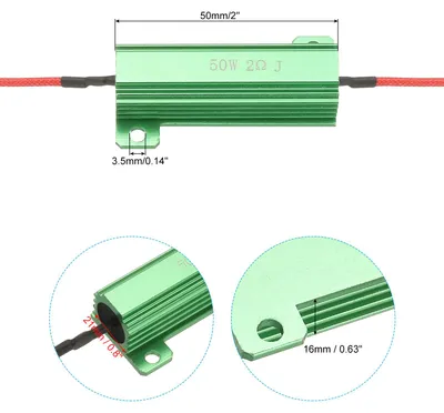 Produktbild von 2 Stk 50W 2 Ohm 5% Toleranz Aluminium Geh?use Widerst?nde Widerstand Sortiment mit Clips Drahtgewickelte Widerst?nde Schraubentap Power Widerstand fš¹r Maschinen Elektronik DIY Grš¹n