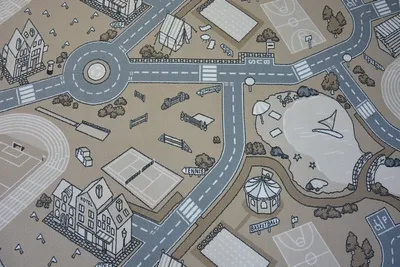 Obrázek produktu pro Pogumovaný KOBEREC, Koberec metráž pro děti STREET béžový béžový 150x250 cm