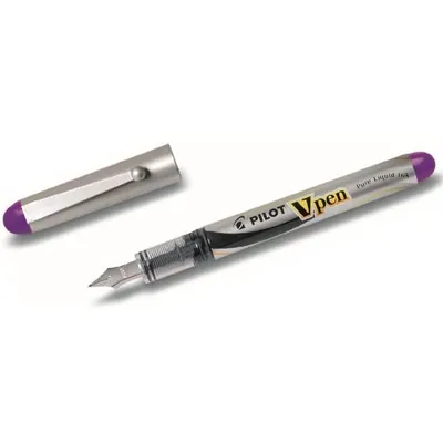 Zdjęcie produktu dla PILOT Fllhalter V-Pen Silver, Federbreite: 0,4 mm, violett