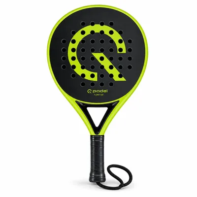Produktbild von Q Padel F100 Padelschläger 360 g Fiberglas Rund Schwarz/Gelb, KI-generiertes Bild
