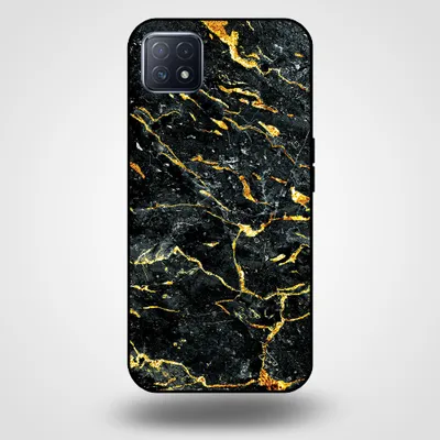Zdjęcie produktu dla Etui na telefon Smartphonica do OPPO A53 5G / A72 5G / A73 5G z marmurowym nadrukiem - tylna obudowa z TPU z marmurowym wzorem - złoto-czarne