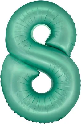 Produktbild von Playflip XL Folienballon Mint matt Zahl 8